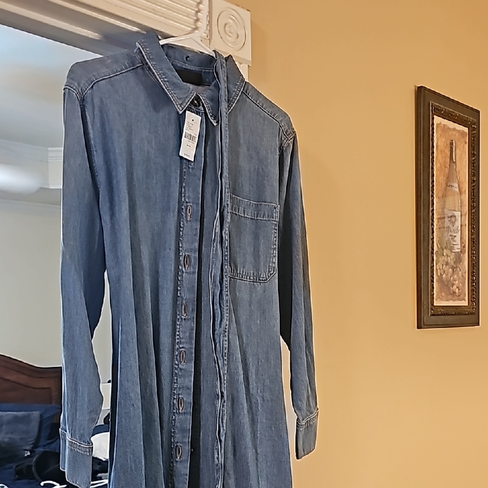 Lane bryant  long sleeve denim dress with  belt ( knee length) b